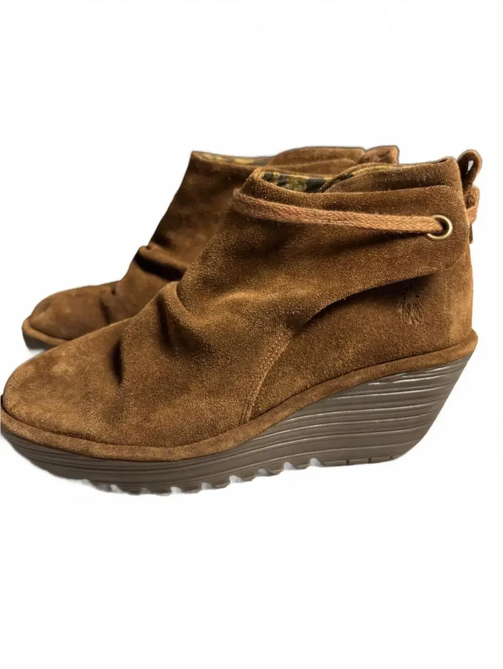 Fly London Women's Brown Suede Wedge Ankle Boots